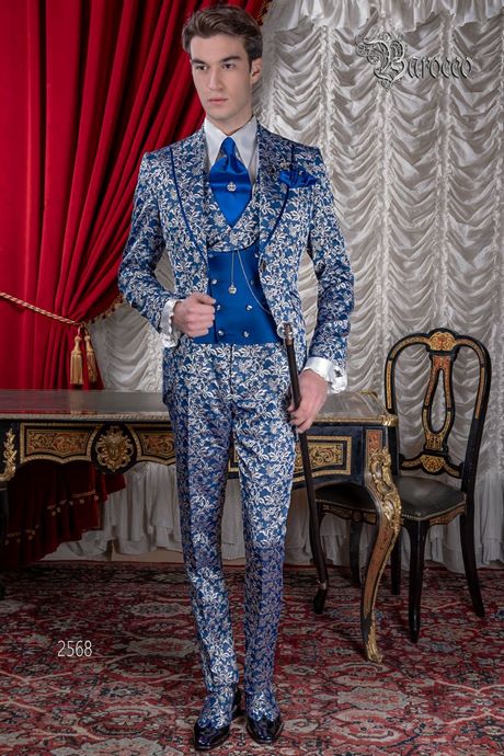 Costume de mariage bleu roi