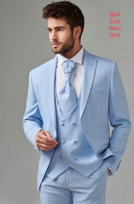 Costume de mariage bleu