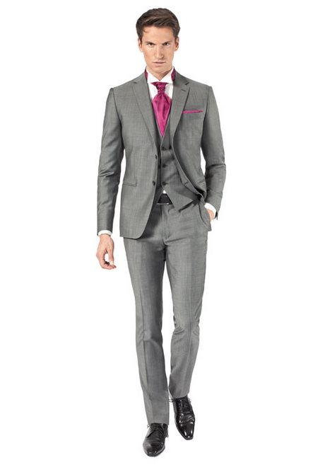 Costume mariage gris et fushia