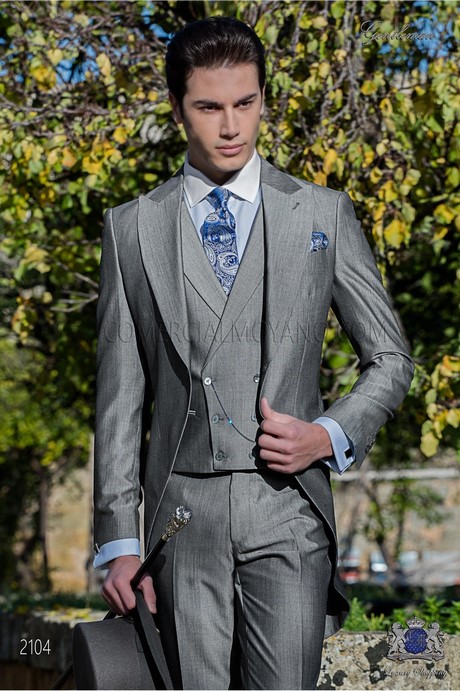 Costume mariage gris perle