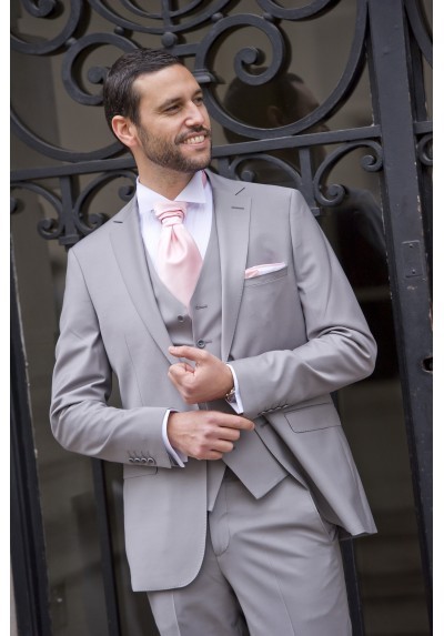 Costume mariage gris perle