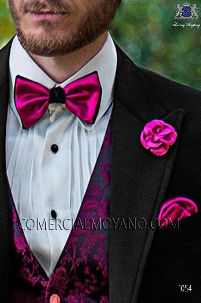 Costume mariage noir et fushia