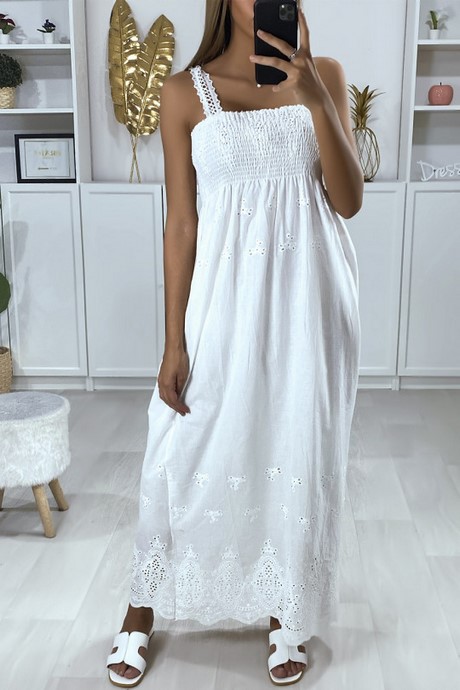 Longue robe blanche été