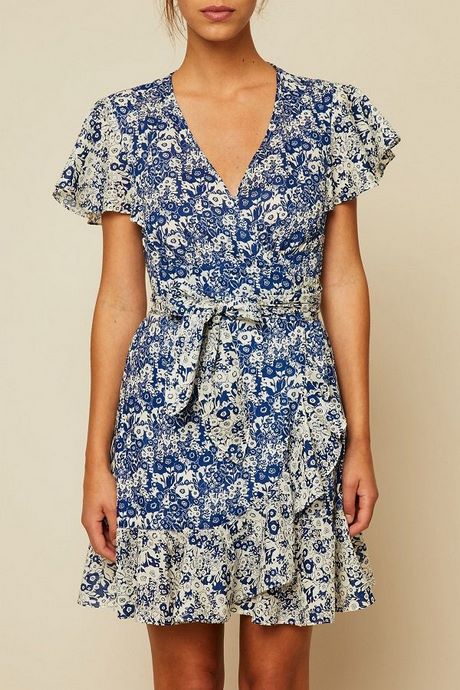 Robe a fleur bleu