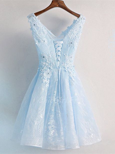 Robe de cocktail courte bleue