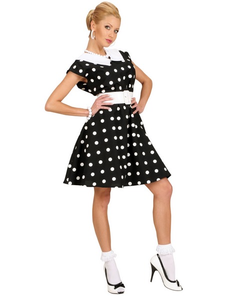 Robe noire à pois blancs