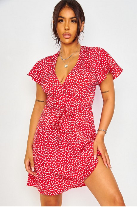 Robe rouge courte femme